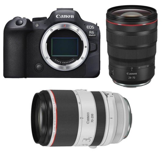 Fotocamera Mirrorless Canon EOS R6 Mark II 24.2MP 24-70mm 70-200mm Full-Frame WiFi