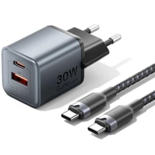 Wandladegerät GaN Vention TZ-FEWH0-EU 30W USB-C und USB-A Grau