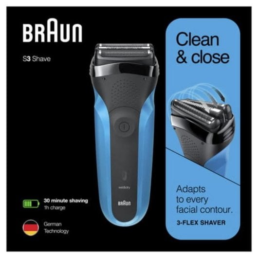 Afeitadora Facial Braun Series 3 310s Inalámbrica 20min Seco y Mojado 2 Láminas Carga Rápida