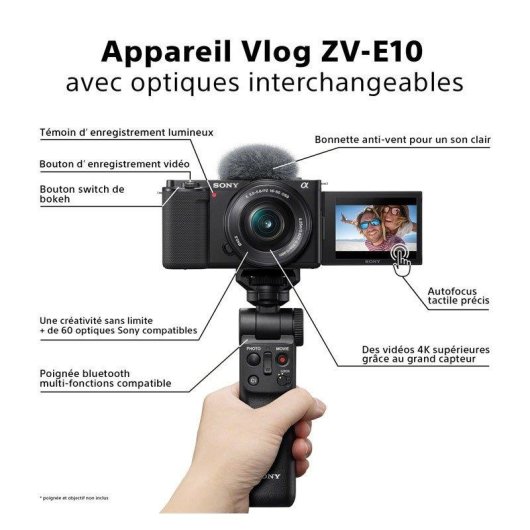 Cámara Mirrorless Sony Alpha ZV-E10 24.2MP 4K 17-70mm WiFi USB-C