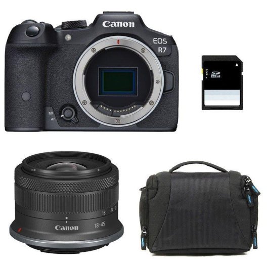 Cámara Mirrorless Canon EOS R7 32.5MP 18-45mm WiFi Bluetooth Estabilizador IBIS
