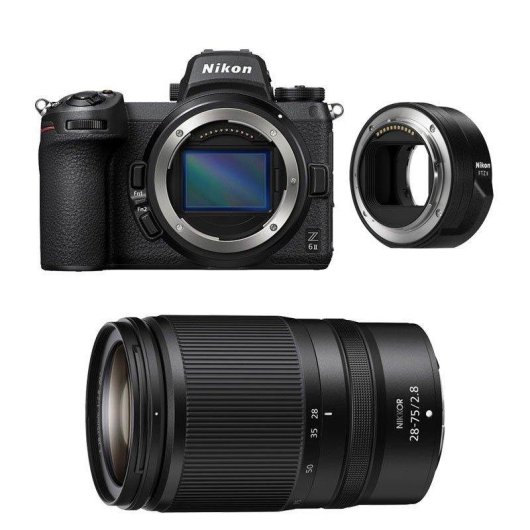 Appareil photo Mirrorless Nikon Z6 II 24.5MP 28-75mm F2.8 Full-Frame Adaptateur FTZ II