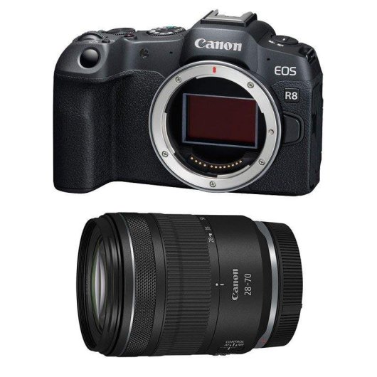 Appareil photo Mirrorless Canon EOS R8 24.2MP 28-70mm f/2.8 IS STM Capteur Full-Frame WiFi Bluetooth