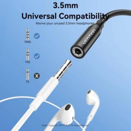 Adaptateur Audio USB-C vers Jack 3.5mm Vention avec DAC