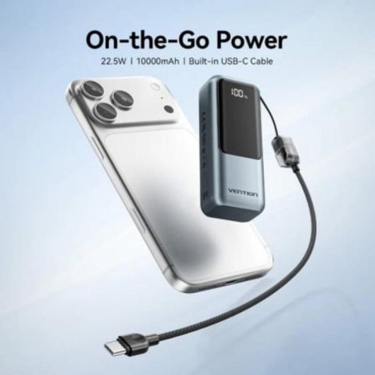 Powerbank Vention 10000mAh 22.5W Cinzento