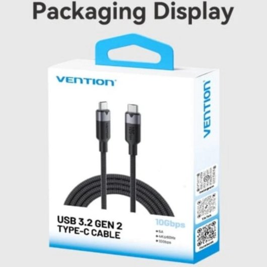 Cable USB-C Vention TRGBF 5A 100W 1m Noir