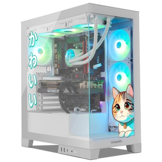 Torre PC NOX Hummer GLOCK ARGB Semitorre ATX Cristal Templado USB-C Blanca - Kawaii Edition