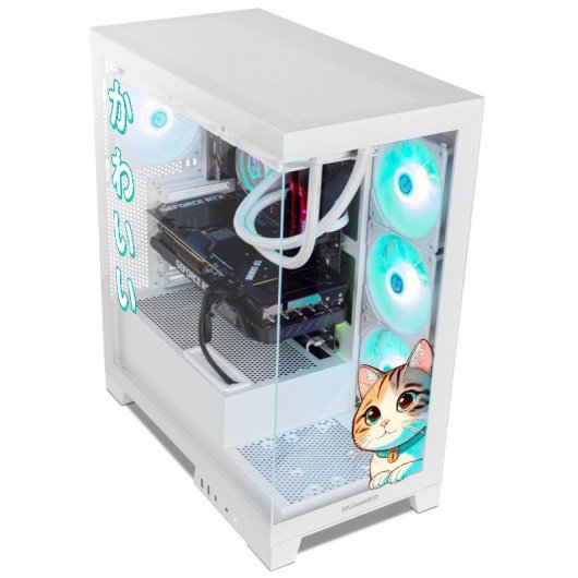 Torre PC NOX Hummer GLOCK ARGB Semitorre ATX Cristal Templado USB-C Blanca - Kawaii Edition