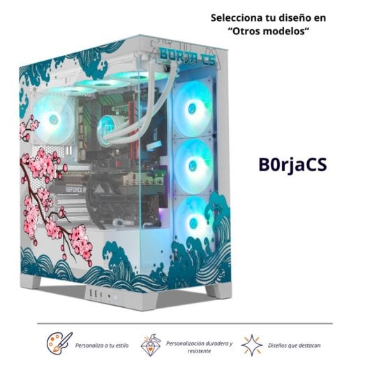 Torre PC NOX Hummer GLOCK ARGB Semitorre ATX Cristal Templado USB-C Blanca - Kawaii Edition