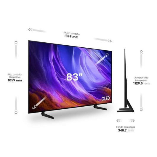 TV Samsung OLED S83H 83" 4K UltraHD 120Hz Smart TV Tizen HDR10+ Dolby Atmos Vision AI