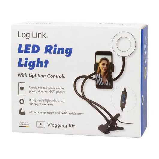 Anello di illuminazione LogiLink AA0150 LED 7" USB 10 W Nero