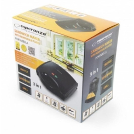 Sandwichera Esperanza EKT006K Preta 700W Antiaderente