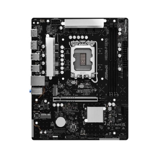 Motherboard AsRock H810M-P Gen5 Intel H810 LGA1851 DDR5 Micro ATX Sem Wifi RGB