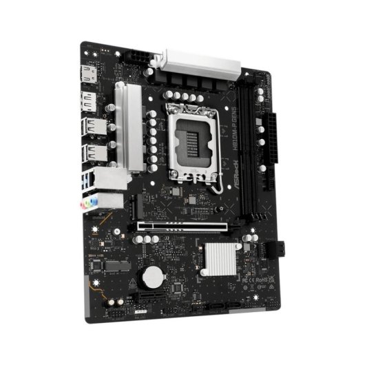 Motherboard AsRock H810M-P Gen5 Intel H810 LGA1851 DDR5 Micro ATX Sem Wifi RGB