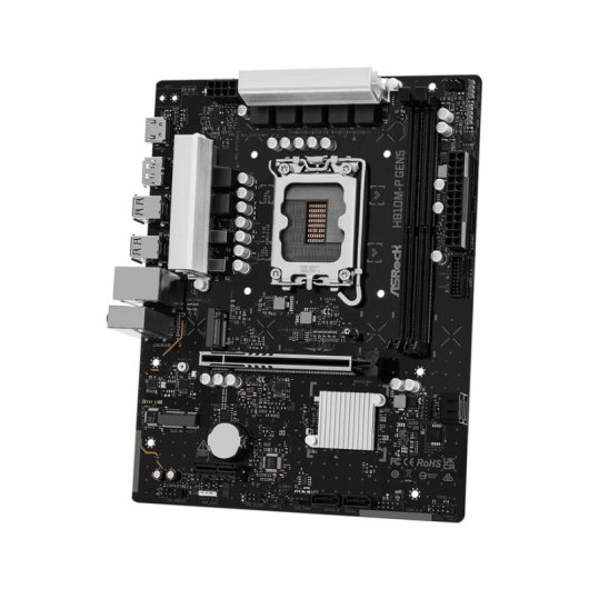 Motherboard AsRock H810M-P Gen5 Intel H810 LGA1851 DDR5 Micro ATX Sem Wifi RGB