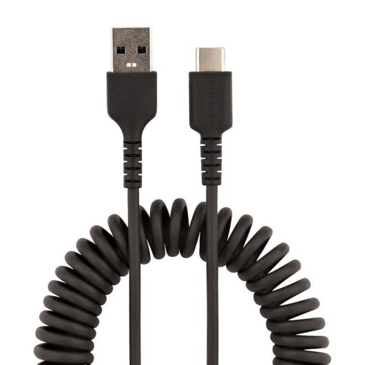 Cable USB A a USB C StarTech.com 50 cm Rizado Negro USB 2.0