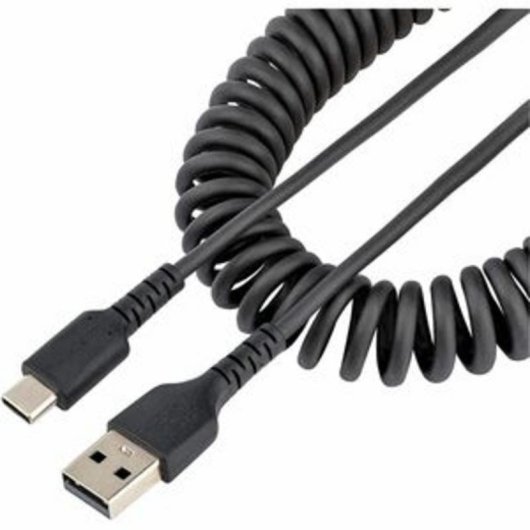 Cable USB A a USB C StarTech.com 50 cm Rizado Negro USB 2.0