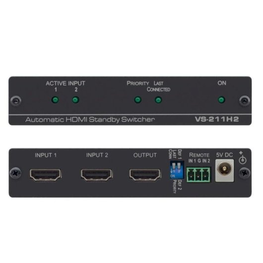 Videocommutator Kramer VS-211H2 HDMI 2.0 Schwarz