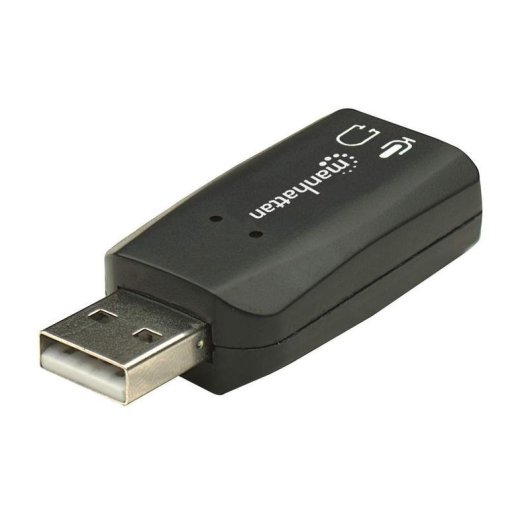 Adattatore audio USB-A a 3,5 mm Manhattan 5.1 canali nero
