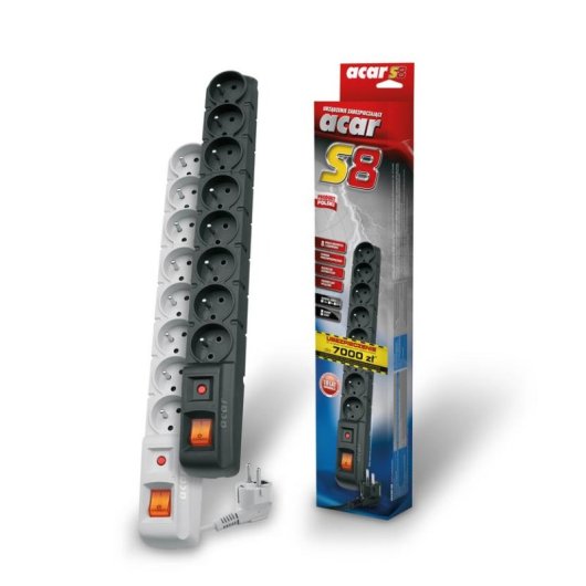 Regleta Acar HSK DATA S8 8 Tomas con Interruptor y Protección