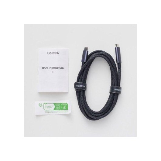 Cable USB-C a USB-C Ugreen 1 m 100W PD 3.0 E-Marker Gris Gunmetal