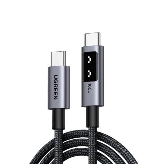 Cable USB-C a USB-C Ugreen 1 m 100W PD 3.0 E-Marker Gris Gunmetal