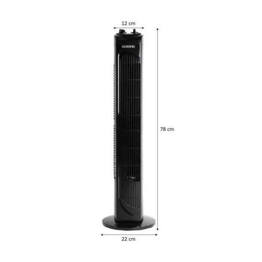 Ventilador Torre Oceanic OCEAVC78CMB3 45W 3 Velocidades Oscilación Temporizador Interior