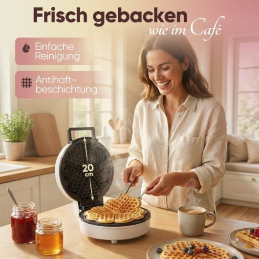 Gofrera Clatronic WA 3832, Surface Antiadhésive, 20 cm, 1200 W