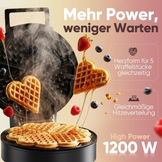Gofrère Clatronic WA 3832, Surface Antiadhésive, 20 cm, 1200 W