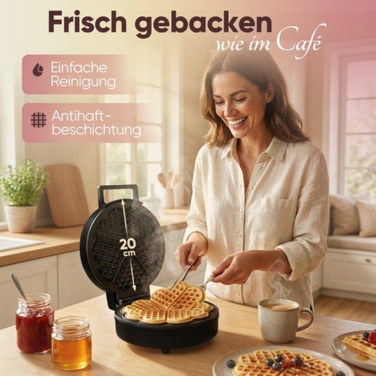 Gofrère Clatronic WA 3832, Surface Antiadhésive, 20 cm, 1200 W