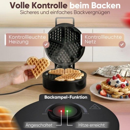 Gofrère Clatronic WA 3832, Surface Antiadhésive, 20 cm, 1200 W