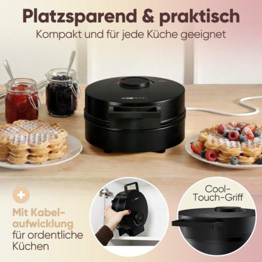Gofrère Clatronic WA 3832, Surface Antiadhésive, 20 cm, 1200 W