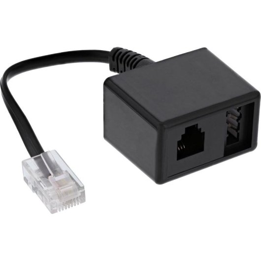 Câble InLine RJ-45 à TAE (N) + RJ-11 0,15 m Noir