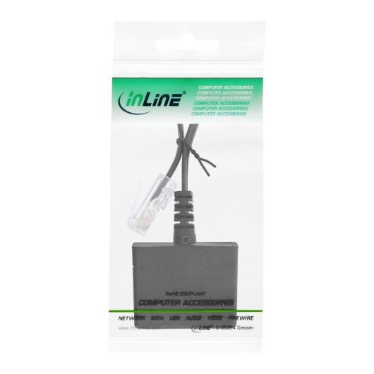 Câble InLine RJ-45 à TAE (N) + RJ-11 0,15 m Noir