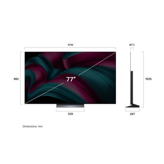 TV LG OLED OLED77C58LA 77" 4K UltraHD 120Hz Smart TV WebOS HDR10 Dolby Atmos