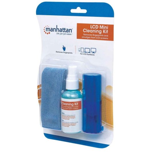 Kit de nettoyage Manhattan Mini pour écrans LCD, liquide et lingettes microfibre 60 ml
