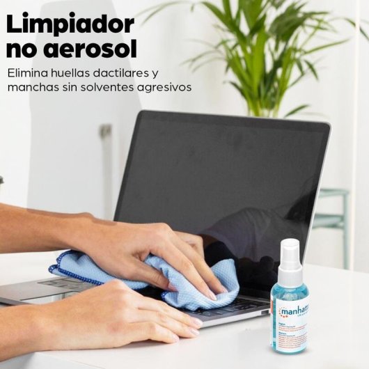 Kit de nettoyage Manhattan Mini pour écrans LCD, liquide et lingettes microfibre 60 ml