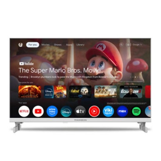 TV Thomson LED 24HG2S15CW 24" HD 60Hz Smart TV Google TV HDR Diseño sin marco Blanco