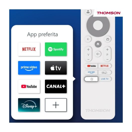 TV Thomson LED 24HG2S15CW 24" HD 60Hz Smart TV Google TV HDR Diseño sin marco Blanco