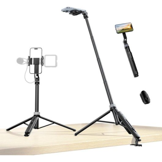 Trípode Ulanzi TT88 Selfie Magnético 2 en 1 con Mando de 145 cm Negro