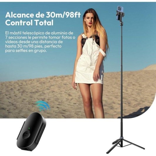 Trípode Ulanzi TT88 Selfie Magnético 2 en 1 con Mando de 145 cm Negro