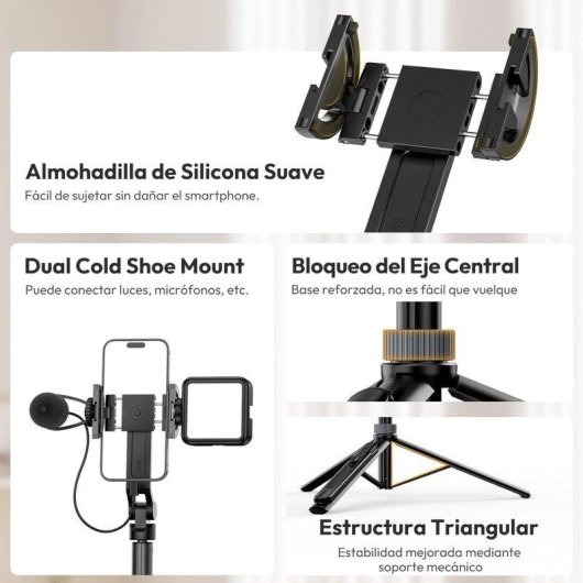 Trípode Ulanzi TT88 Selfie Magnético 2 en 1 con Mando de 145 cm Negro