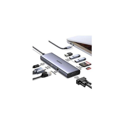 Hub Ugreen 9 puertos 10 Gbps USB-C 4K HDMI VGA Ethernet Gigabit PD