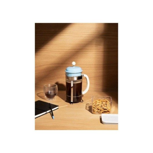 Cafetera Manual Bodum Caffettiera French Press 1 L 8 Tazas Azul Claro