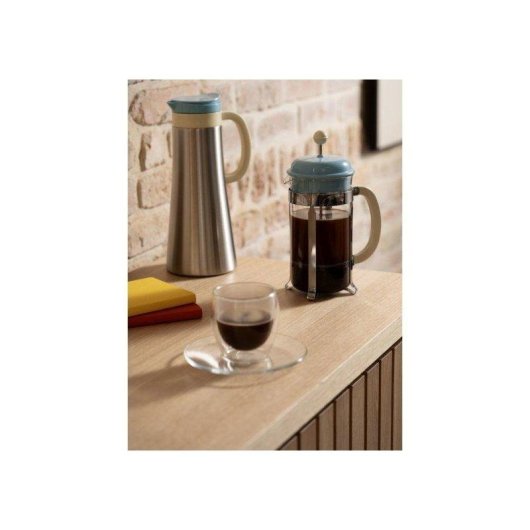 Cafetera Manual Bodum Caffettiera French Press 1 L 8 Tazas Azul Claro