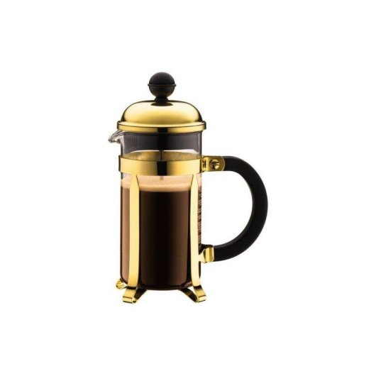 Cafetera Manual Bodum Chambord 0,35 L 3 Tazas Acabado Dorado Filtro Reutilizable