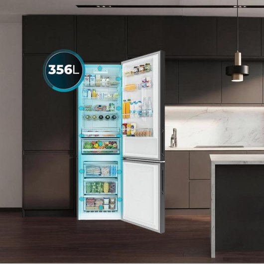 Frigorifero Combi Cecotec Bolero CoolMarket 356i Total No Frost 200cm 356L D Grigio
