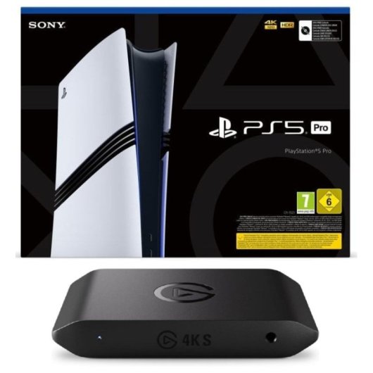 Sony PlayStation 5 Pro con Nuevo Dualsense +  Capturadora Elgato 4K S 4K60 HDR10 USB-C Latencia Casi Nula