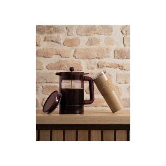 Cafetera Manual Bodum Bean Set 1,5 L Roja para Café Caliente y Cold Brew