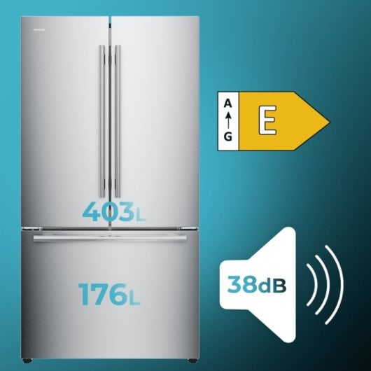 Frigorífico Americano Cecotec Bolero CoolMarket FD 579 Total No Frost 178cm 576L E Inox